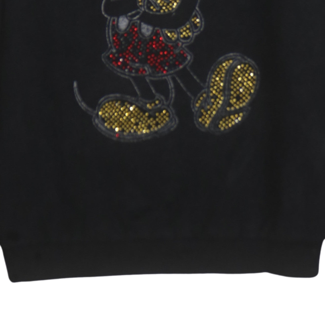 Disney Women Black Sequin Minnie Mouse Pullover Sweatshirt Size 14