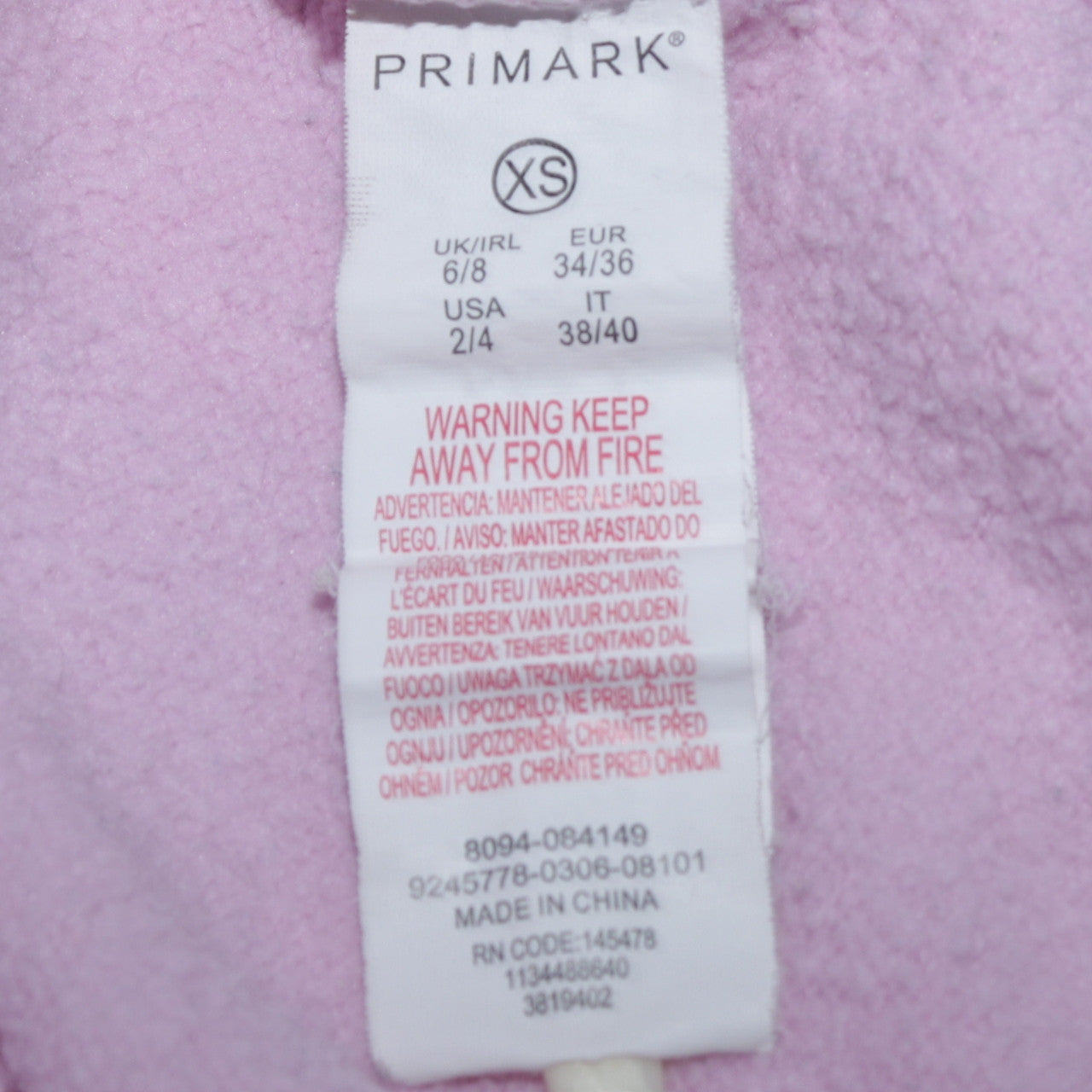 Primark Women’s Pink Minnie Mouse Sweatshirt XS Crew Neck Cotton Pullover