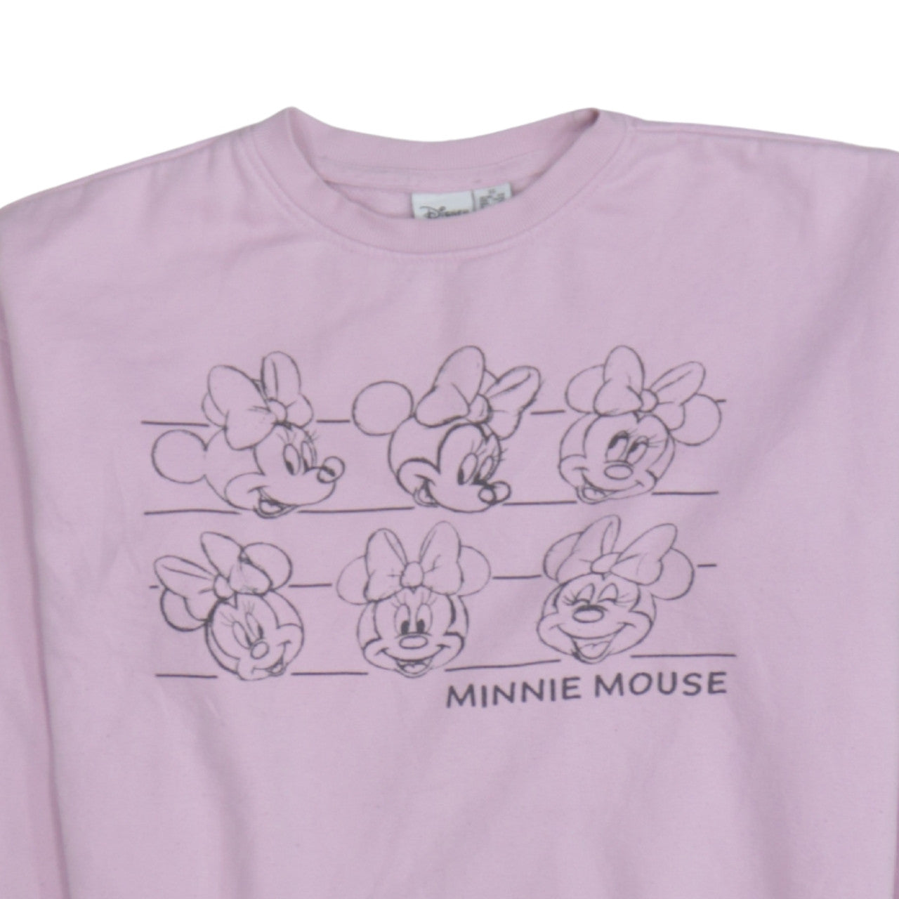 Primark Women’s Pink Minnie Mouse Sweatshirt XS Crew Neck Cotton Pullover