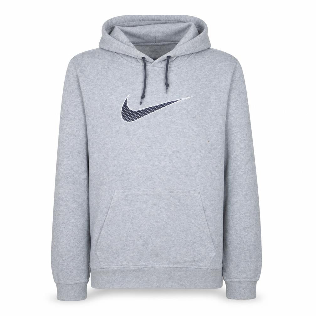 Nike Men's Grey Pullover Hoodie M Regular Fit Fleece Logo Sweatshirt