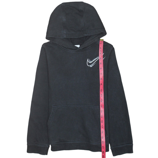 Nike Boys Black Pullover Hoodie L 158cm Fleece Sports Sweatshirt