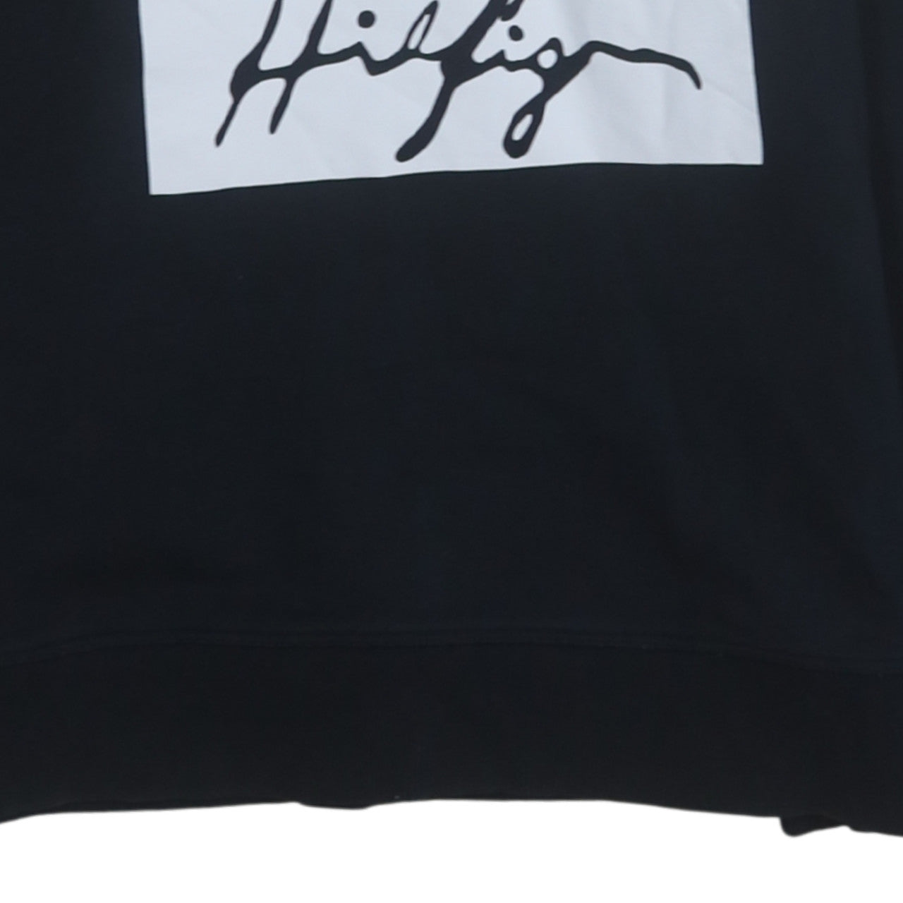 Tommy Hilfiger Men's Black Pullover Hoodie Size S Graphic Logo Sweatshirt