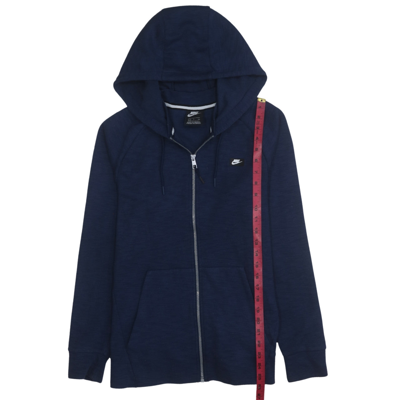 Nike Men's Blue Full Zip Hoodie Size S Lightweight Cotton Blend