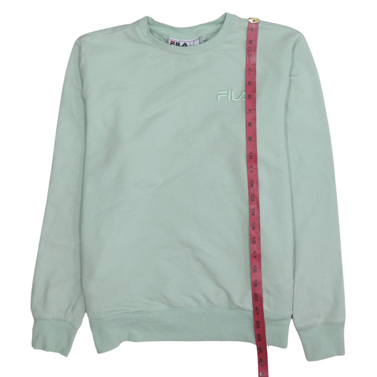 Fila Women's Mint Green Cotton Blend Crew Neck Sweatshirt Size M