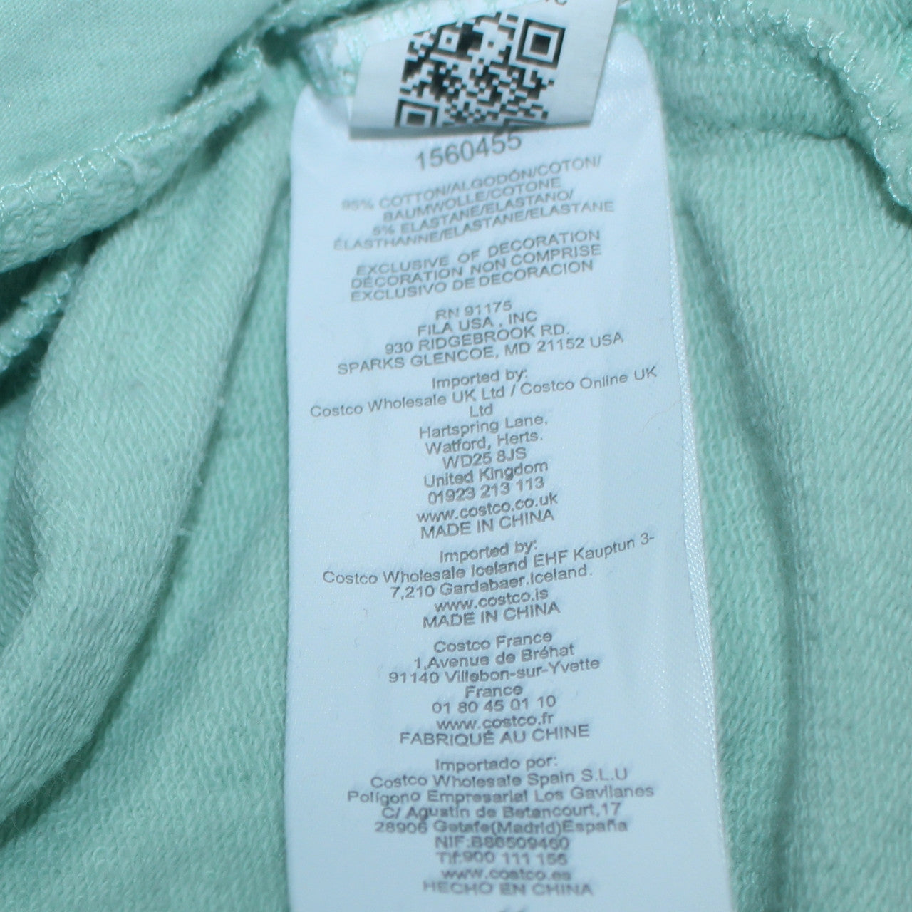 Fila Women's Mint Green Cotton Blend Crew Neck Sweatshirt Size M