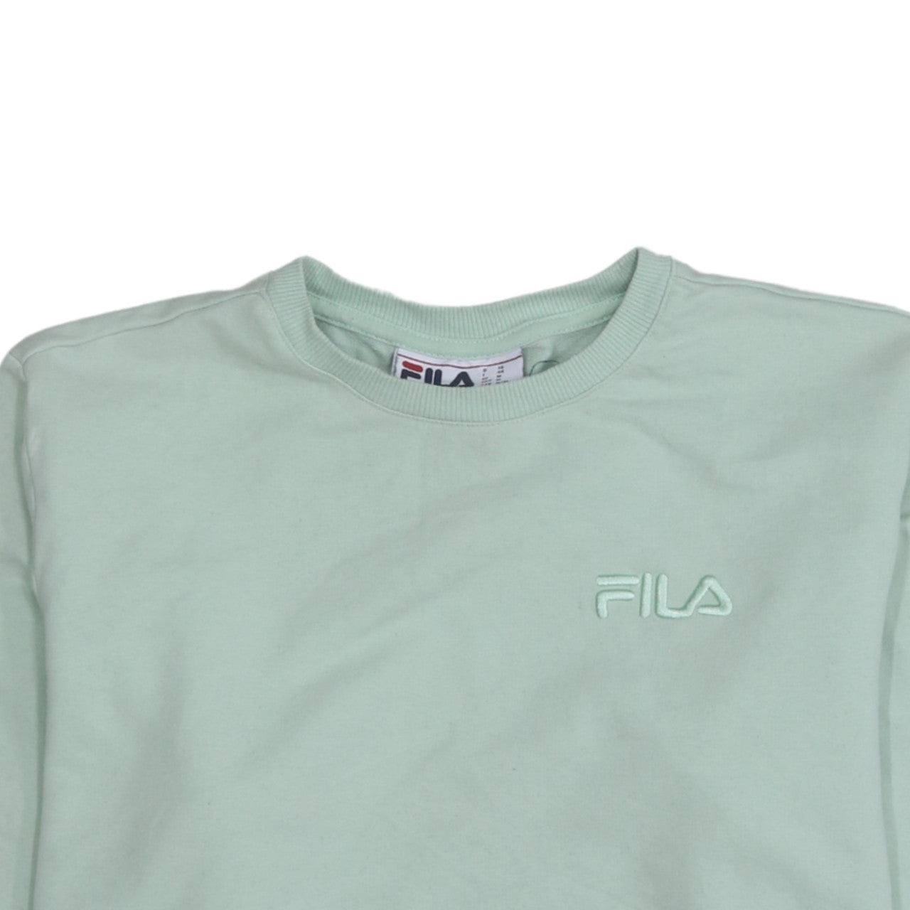 Fila Women's Mint Green Cotton Blend Crew Neck Sweatshirt Size M