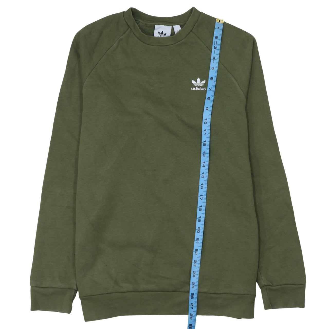 Adidas Men Green Crew Neck Pullover Sweatshirt Size S