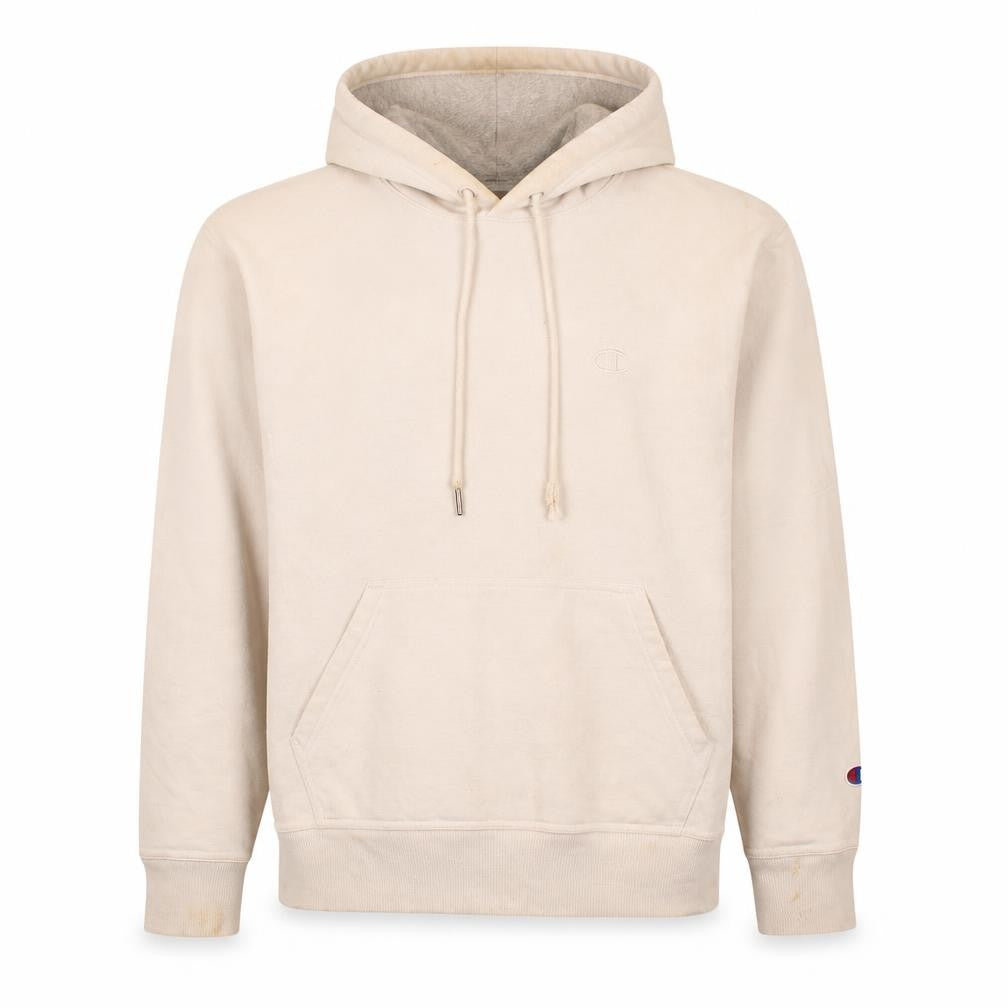 Champion Men's White Pullover Hoodie M Fleece Athletic Sweatshirt