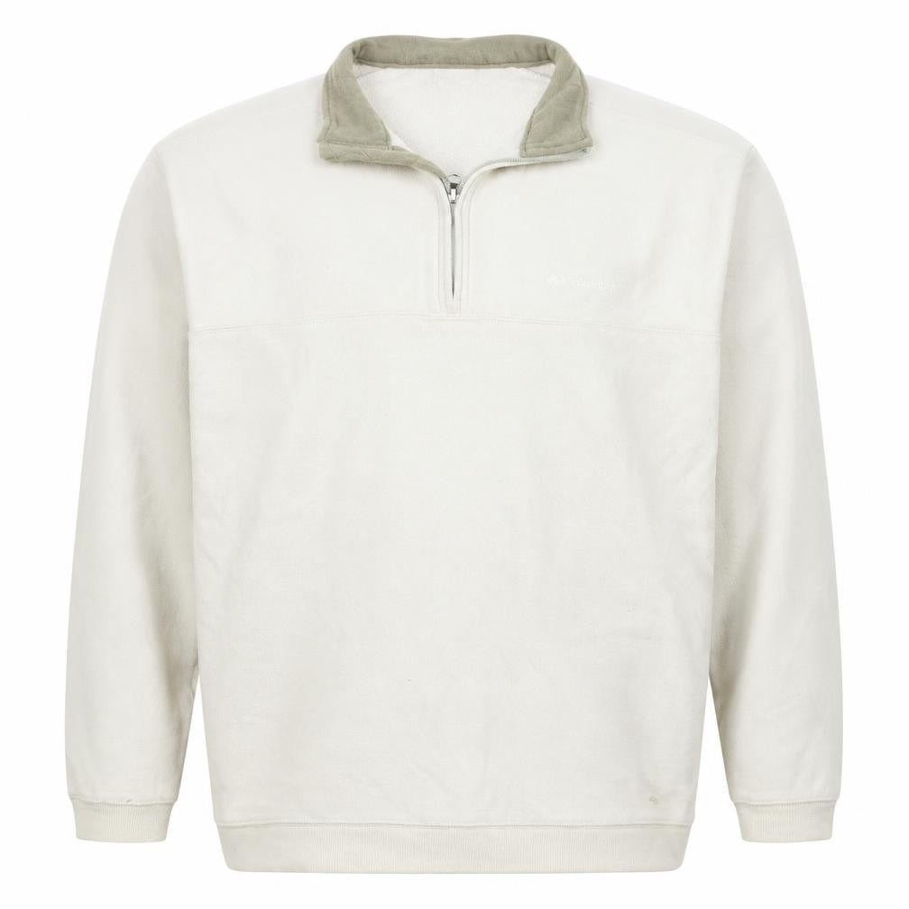 Columbia Men's Ivory 3XL 1/4 Zip Fleece Pullover Sweatshirt