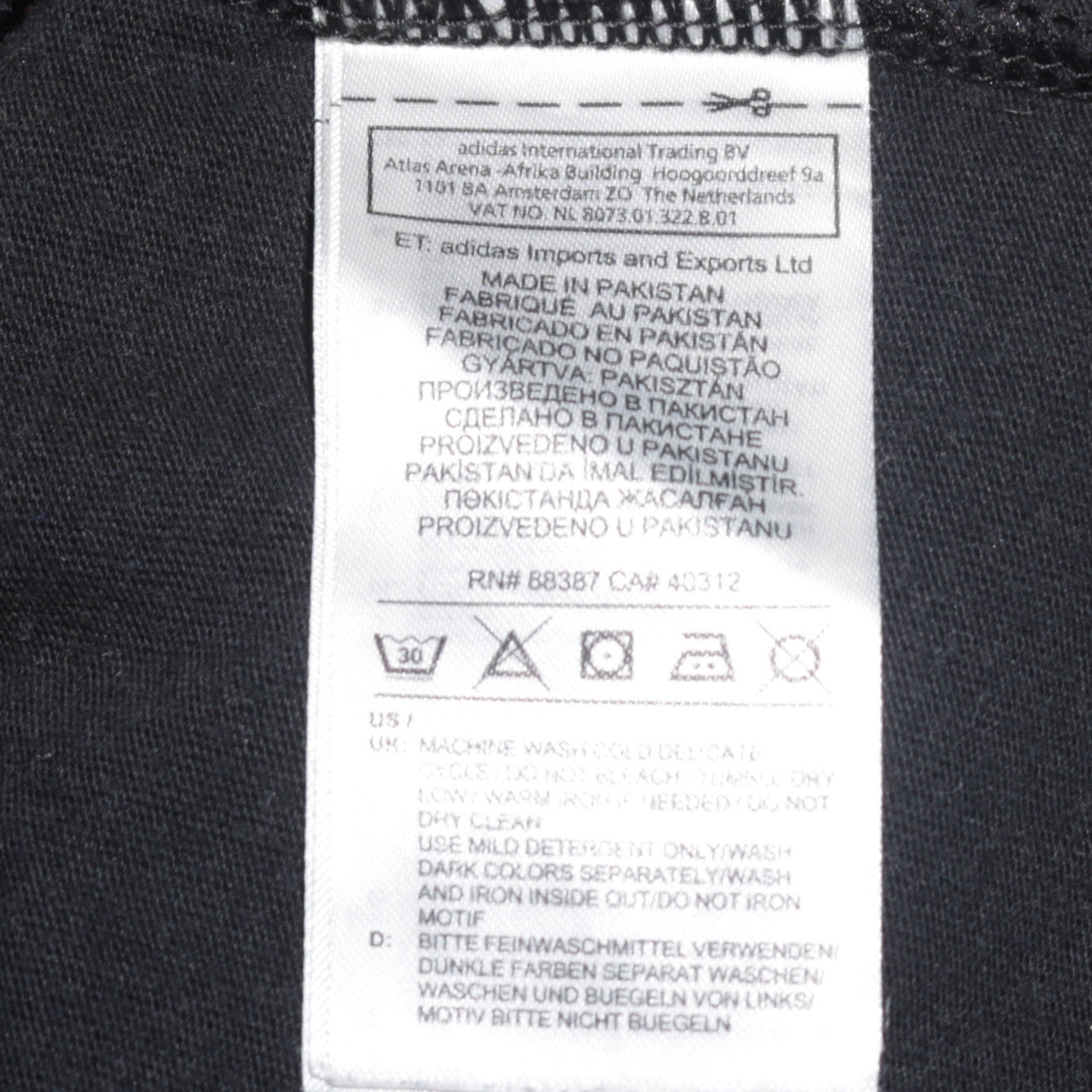 Adidas Men’s Black Short Sleeve Crew Neck Cotton Sports T-Shirt Size L