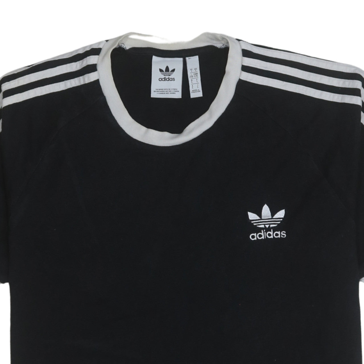 Adidas Men’s Black Short Sleeve Crew Neck Cotton Sports T-Shirt Size L