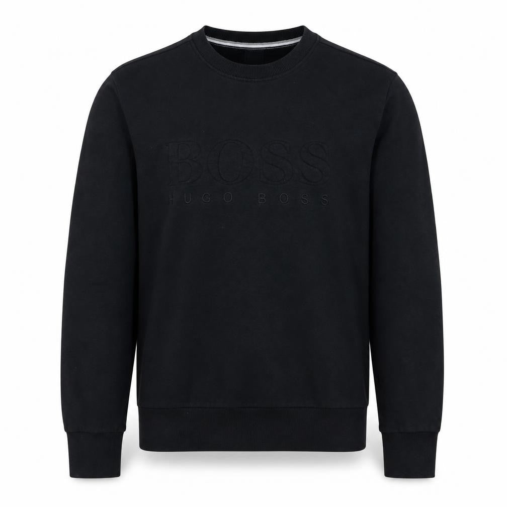 Hugo Boss Men’s Black Cotton Crew Neck Pullover Sweatshirt S