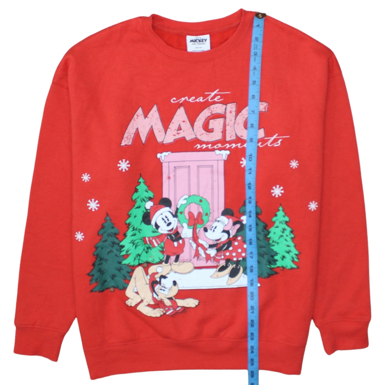 Disney Primark Women Red Christmas Sweatshirt 2XS Mickey & Friends