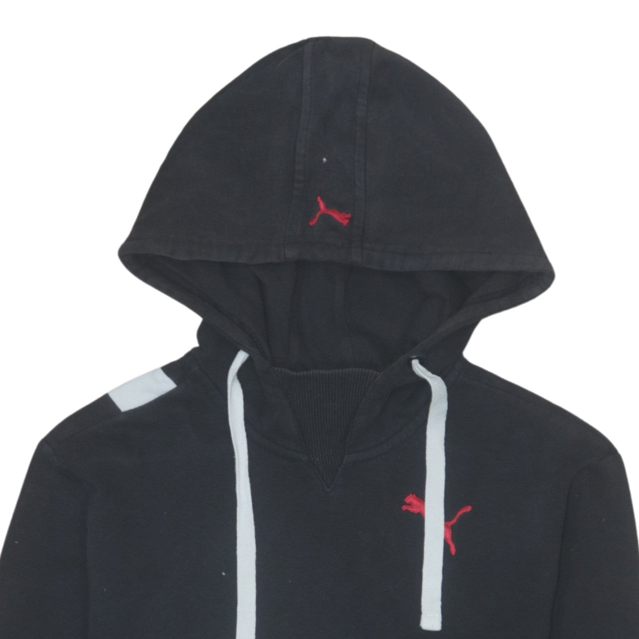 Puma Men's Black Pullover Hoodie XS Logo Embroidered Fleece