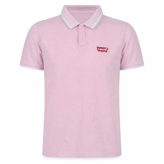 Levi's Men's Pink Short Sleeve Cotton Logo Polo Shirt Size S
