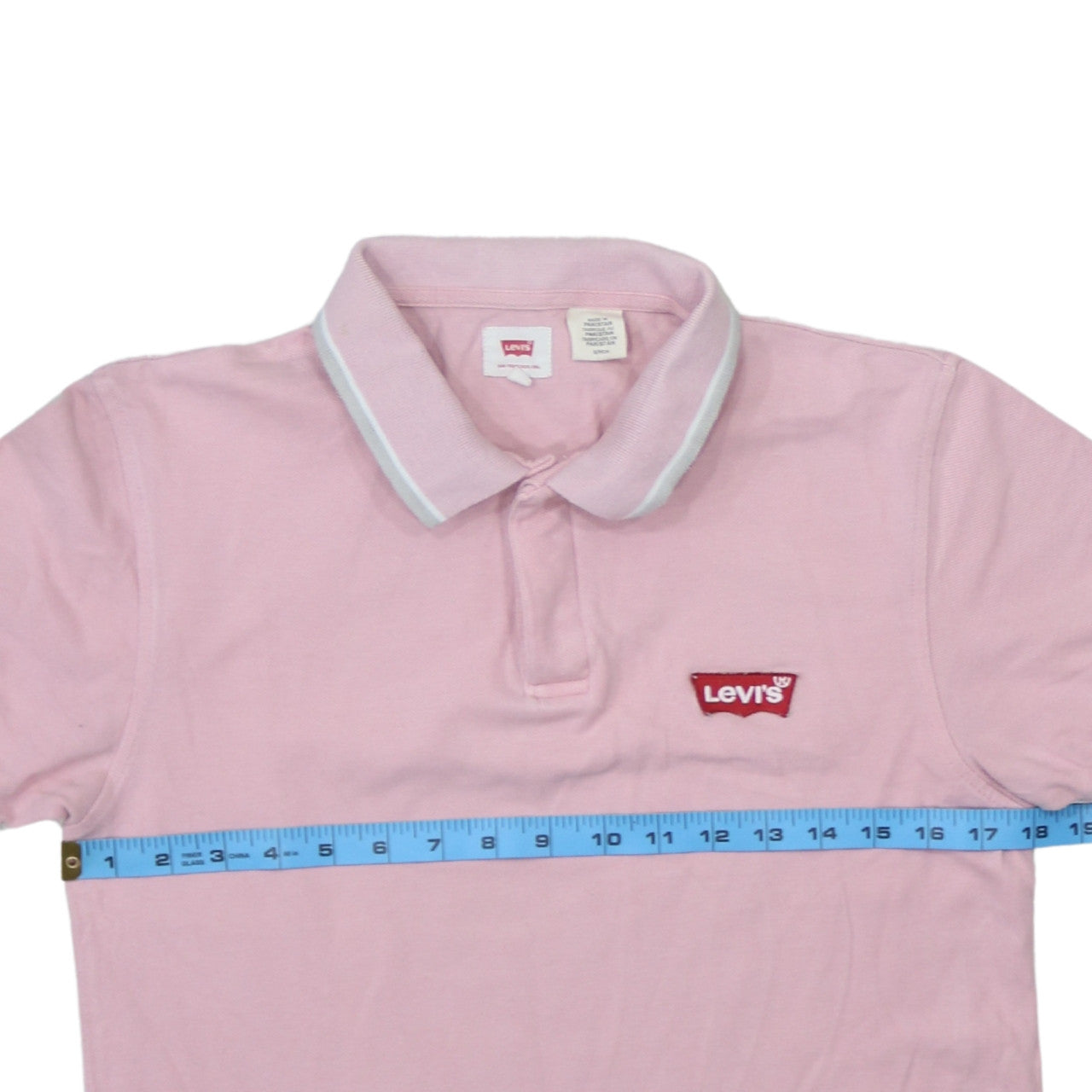 Levi's Men's Pink Short Sleeve Cotton Logo Polo Shirt Size S