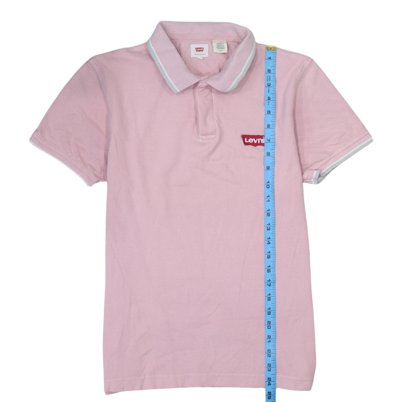 Levi's Men's Pink Short Sleeve Cotton Logo Polo Shirt Size S