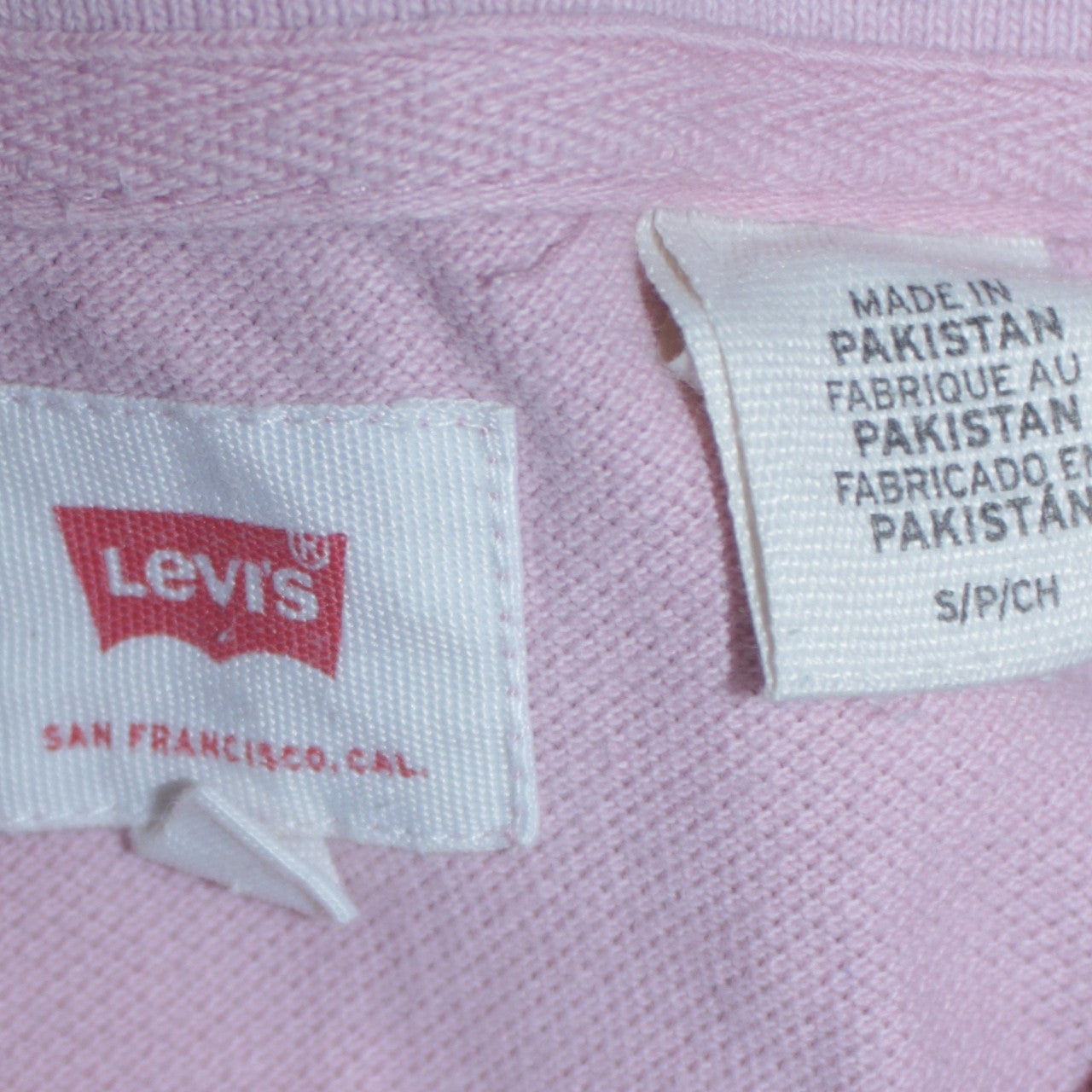 Levi's Men's Pink Short Sleeve Cotton Logo Polo Shirt Size S
