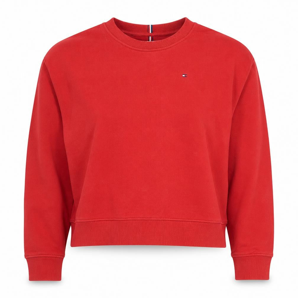 Tommy Hilfiger Women's Red Crew Neck Pullover Sweatshirt M
