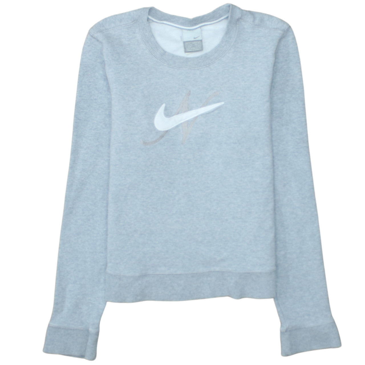 Nike Womens Grey Long Sleeve Crew Neck Pullover Sweatshirt Size M