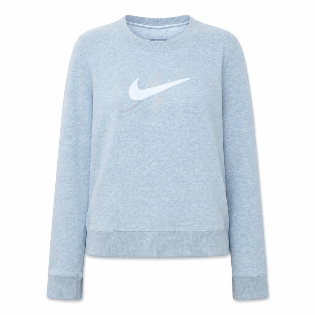 Nike Womens Grey Long Sleeve Crew Neck Pullover Sweatshirt Size M