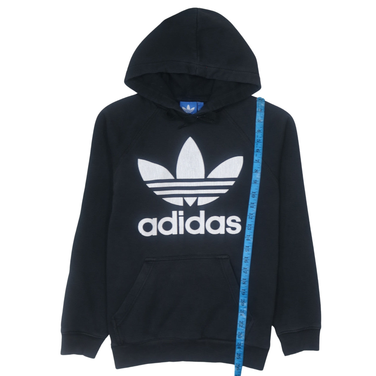 adidas Mens Black Pullover Hoodie Small Logo Fleece Sweatshirt
