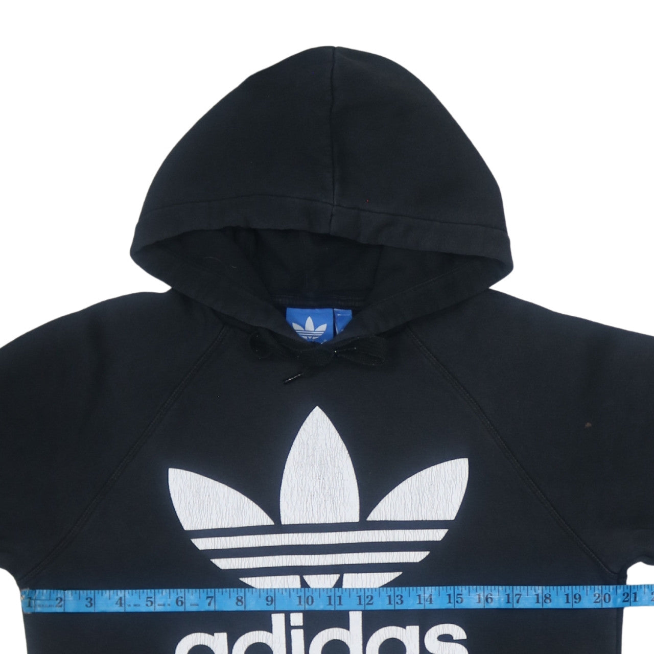 adidas Mens Black Pullover Hoodie Small Logo Fleece Sweatshirt