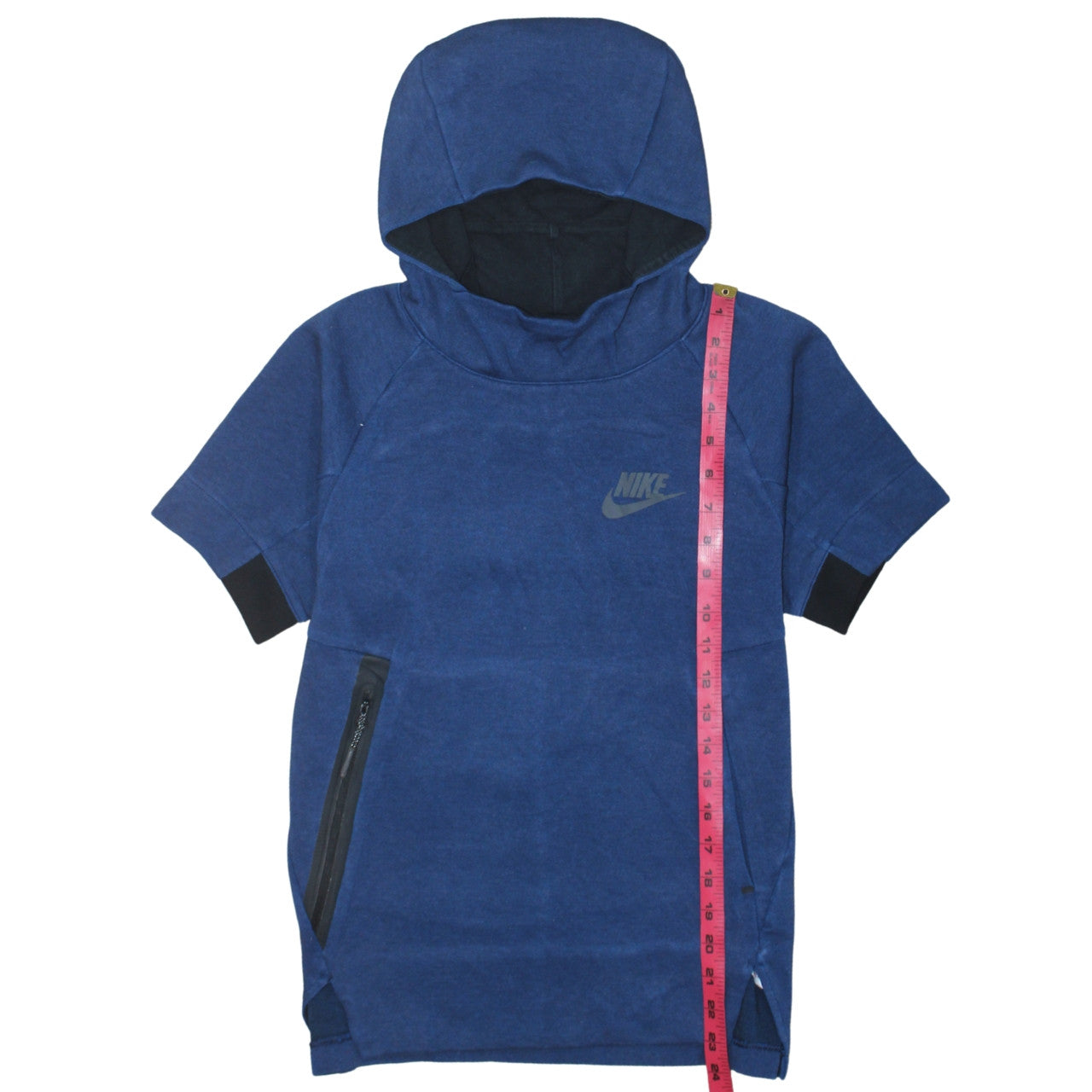 Nike Boys Blue Pullover Hoodie 12-13 Years Short Sleeve Hooded Sweatshirt