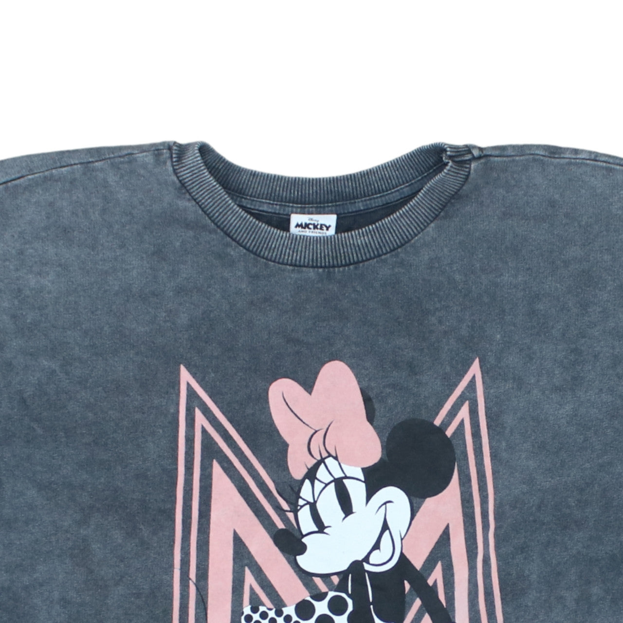 George Disney Minnie Mouse Women's Charcoal Sweatshirt L Graphic Pullover