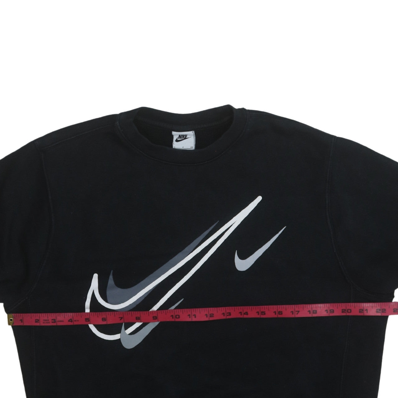 Nike Womens Black Swoosh Logo Pullover Sweatshirt Size S