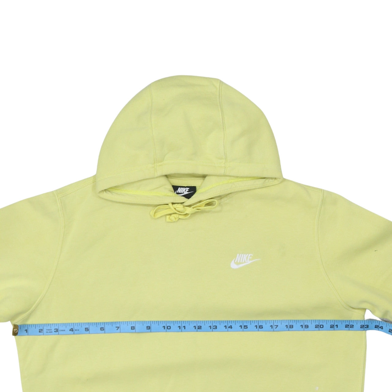 Nike Men’s Yellow Pullover Hoodie L Fleece Cotton Blend Sportswear