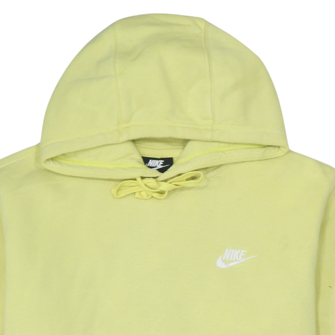 Nike Men’s Yellow Pullover Hoodie L Fleece Cotton Blend Sportswear