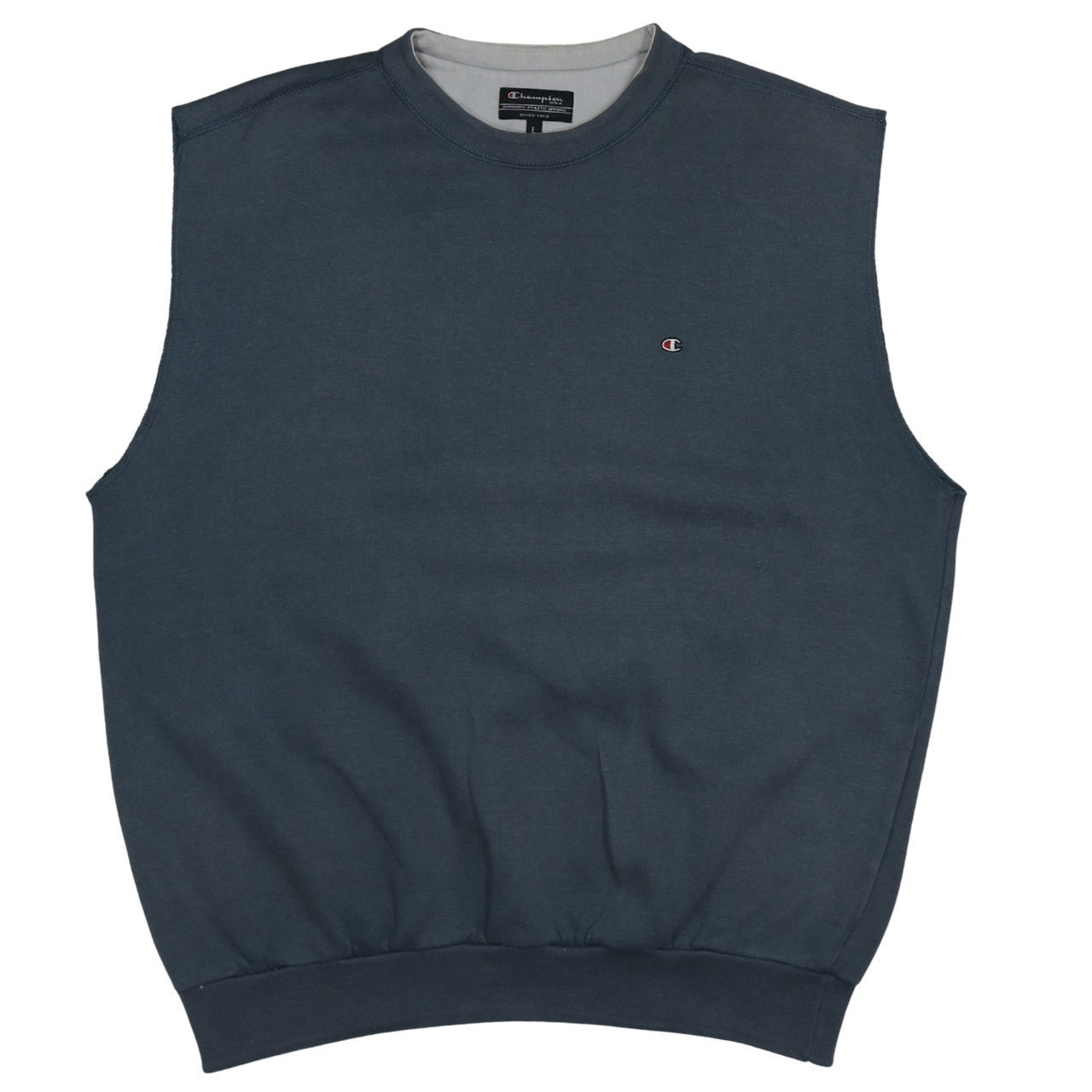 Champion Men's Blue Sleeveless Crew Neck Sweatshirt Vest L