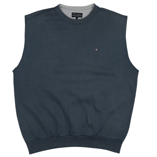 Champion Men's Blue Sleeveless Crew Neck Sweatshirt Vest L