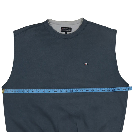 Champion Men's Blue Sleeveless Crew Neck Sweatshirt Vest L