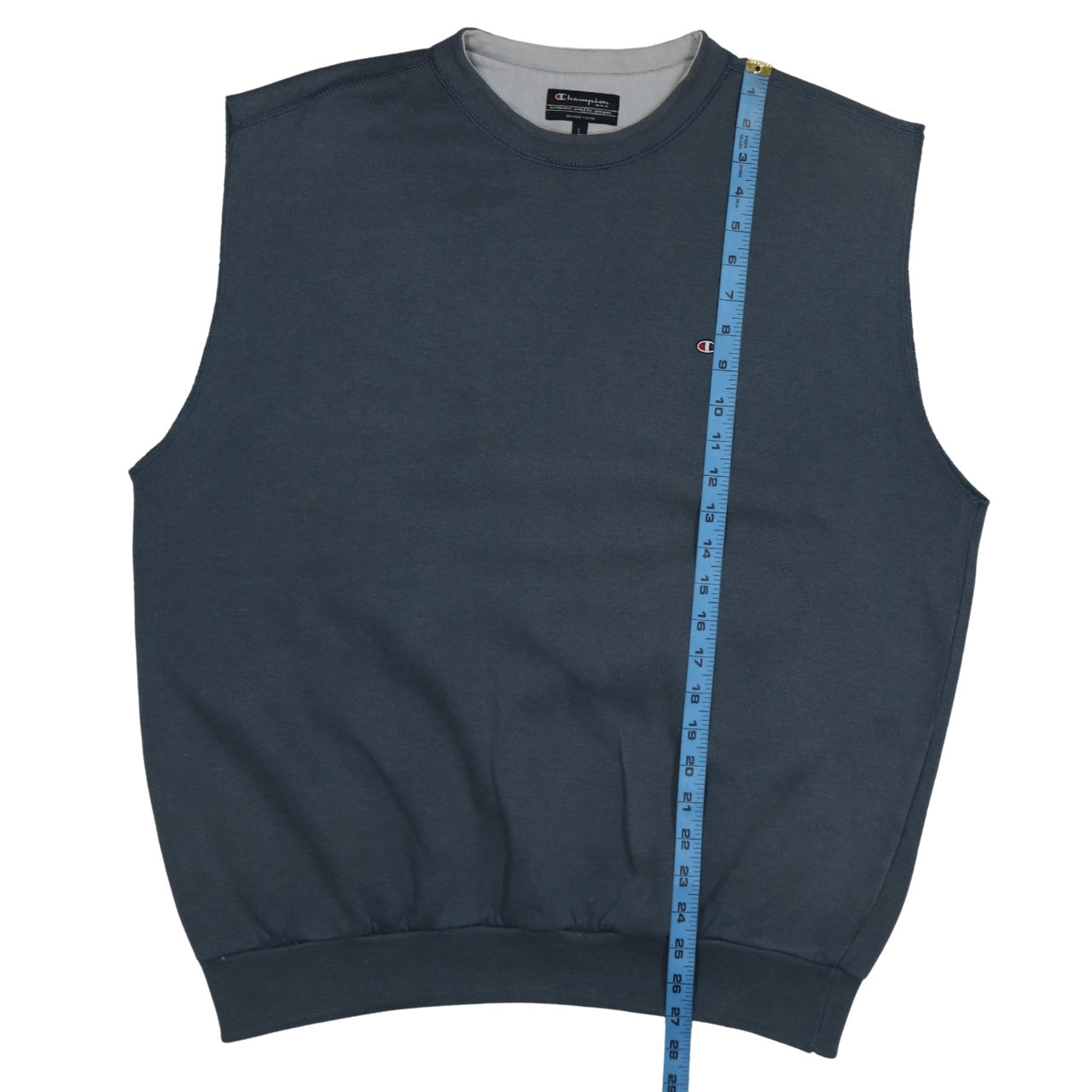 Champion Men's Blue Sleeveless Crew Neck Sweatshirt Vest L