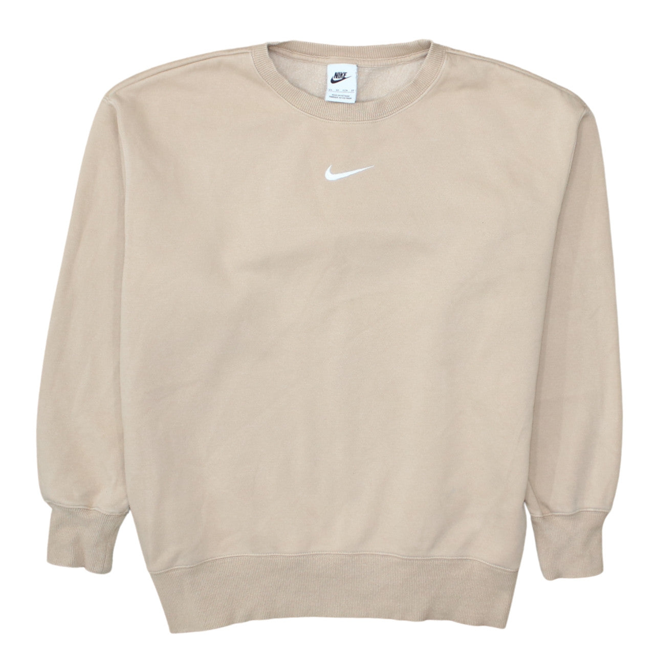 Nike Men's Beige XS Pullover Crew Neck Fleece Sweatshirt