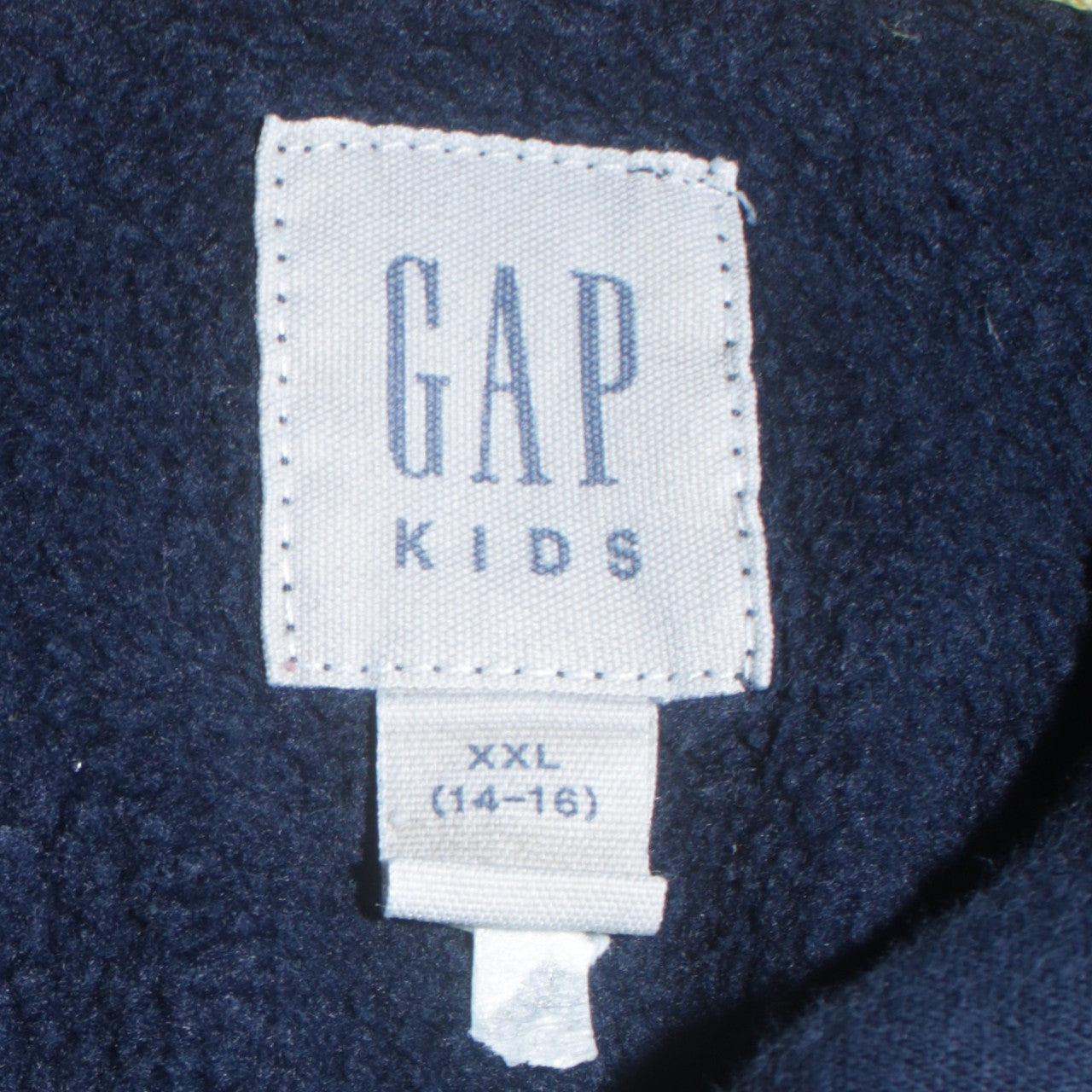 GAP Boys Blue Pullover Hoodie 14-16 Years Logo Fleece Sweatshirt