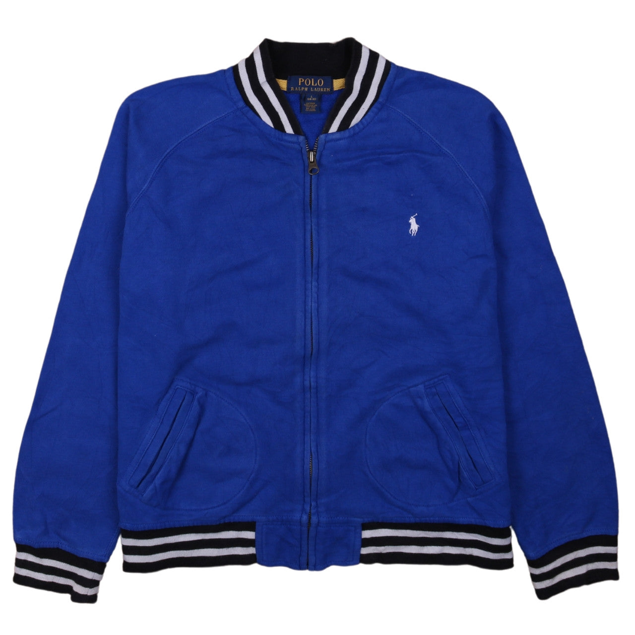 Ralph Lauren Boys Blue Varsity Jacket L (14-16 Years) Full Zip Cotton