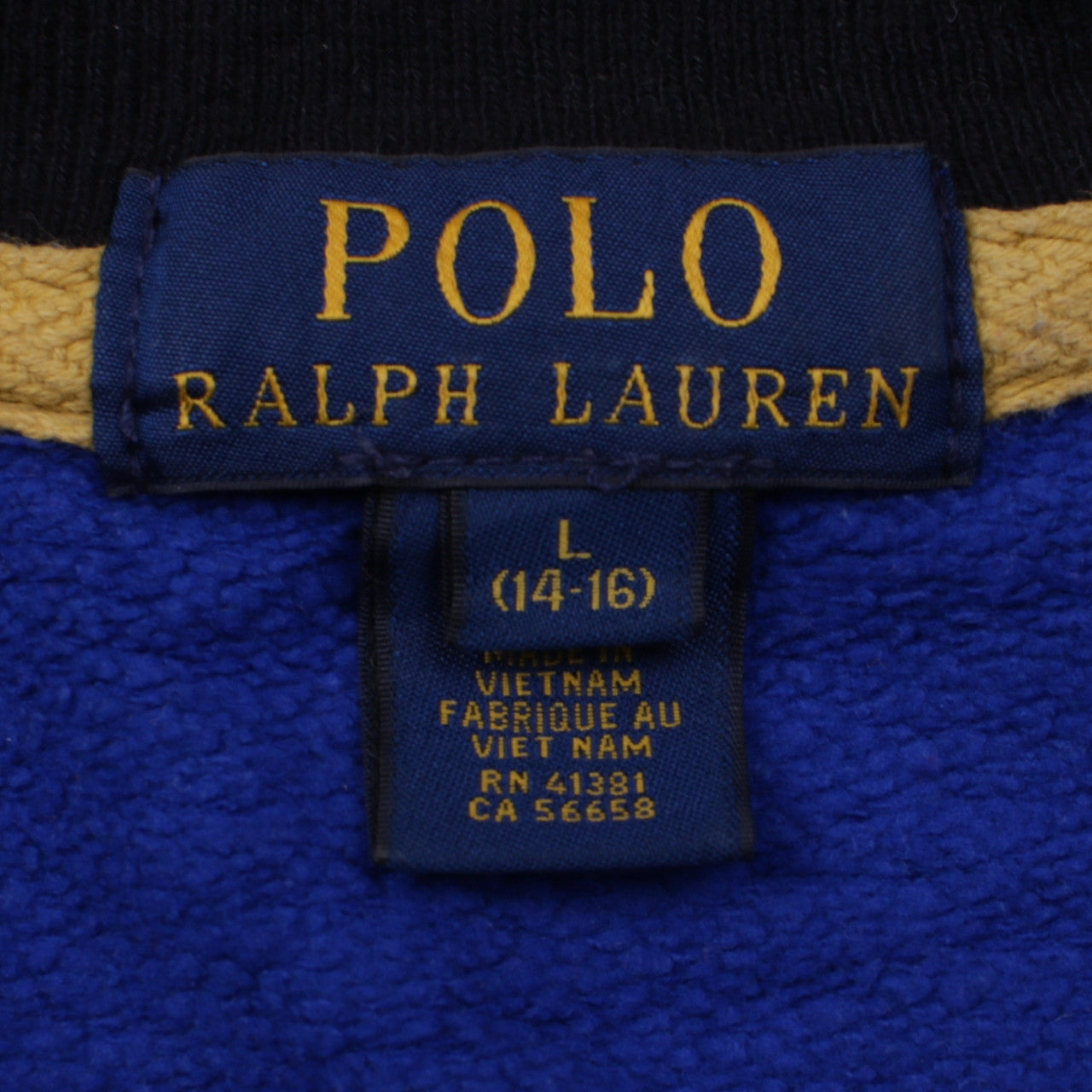 Ralph Lauren Boys Blue Varsity Jacket L (14-16 Years) Full Zip Cotton