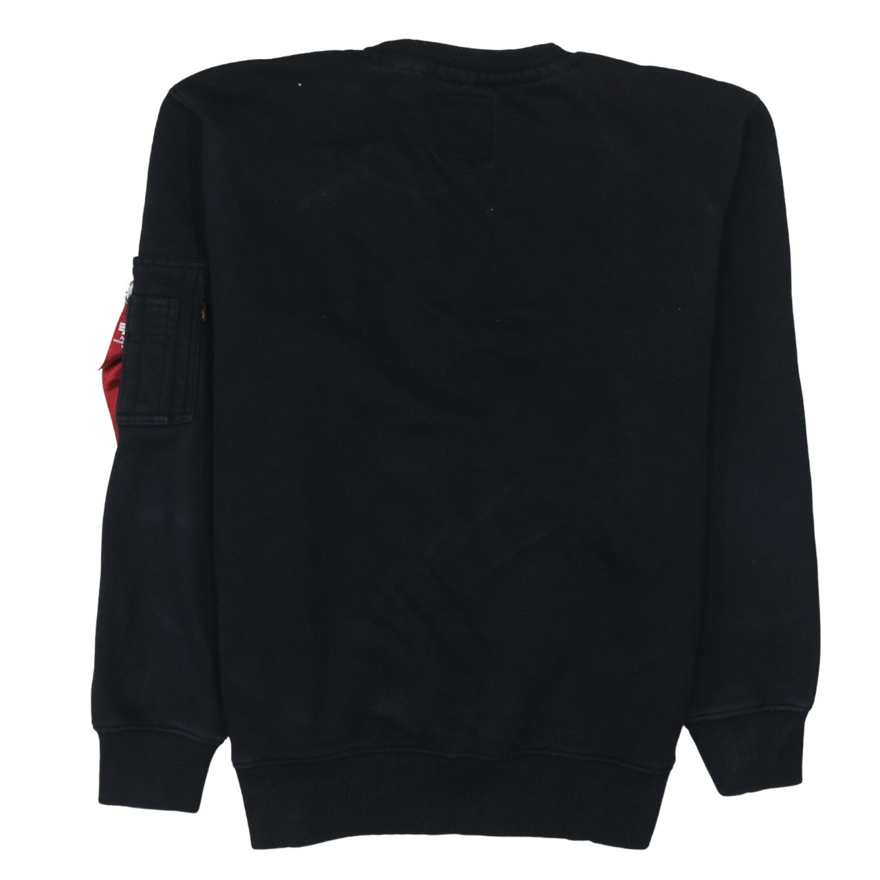 Alpha Industries Men's Black NASA Logo Sweatshirt M Regular Fit