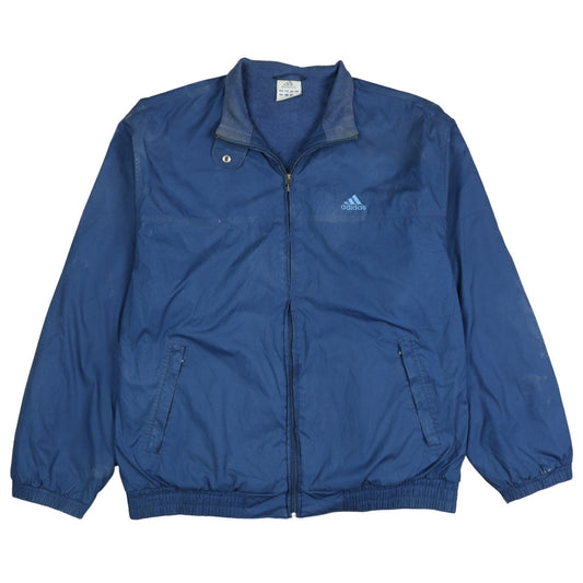 Adidas Mens Blue XL Windbreaker Jacket Lightweight Full Zip