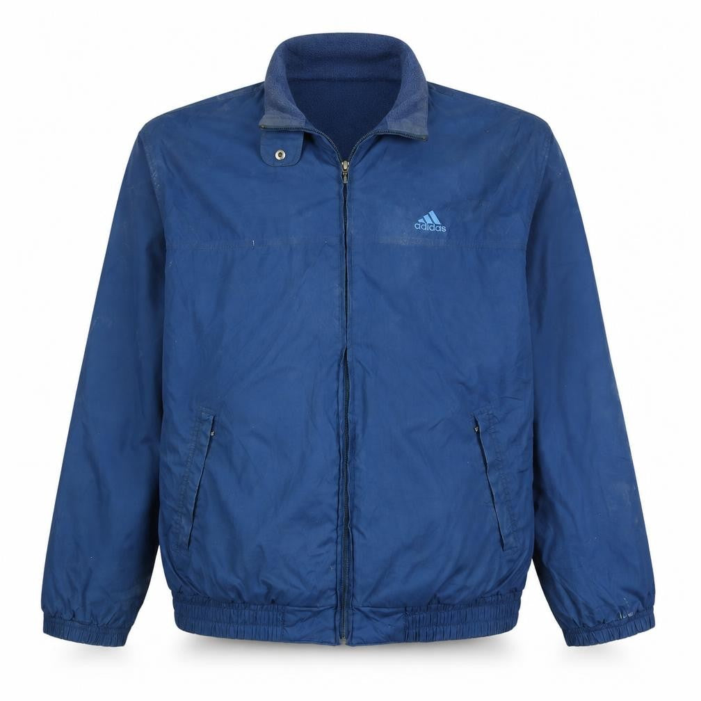 Adidas Mens Blue XL Windbreaker Jacket Lightweight Full Zip
