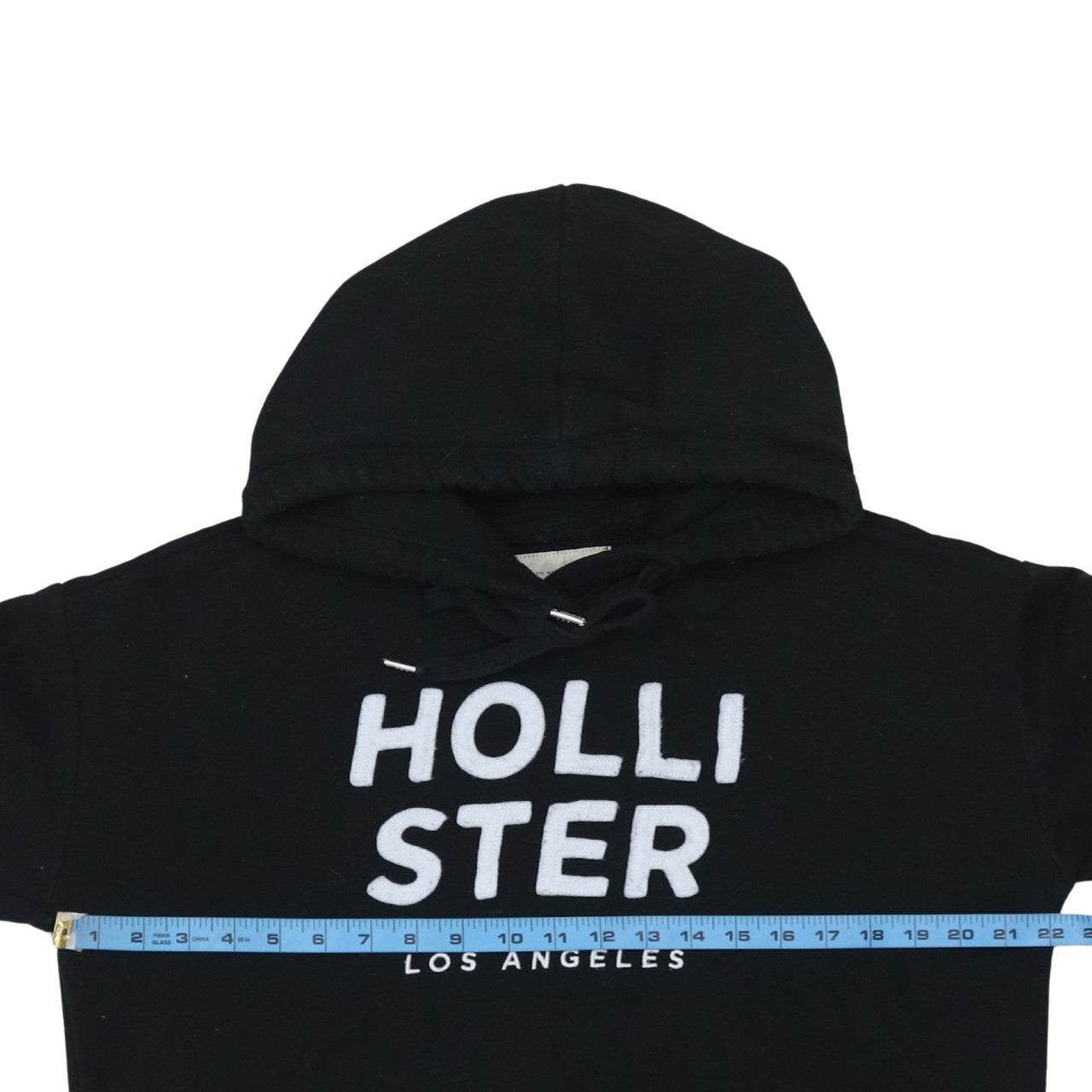 Hollister Mens Black Pullover Hoodie L Logo Graphic Fleece Sweatshirt