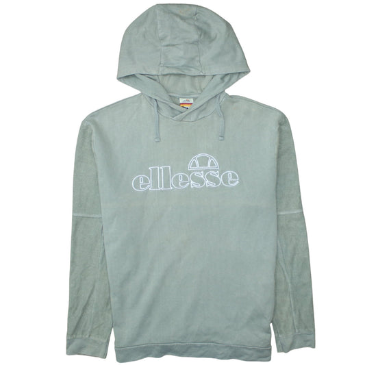 Ellesse Womens Green Pullover Hoodie UK 12 100% Cotton Casual Sweatshirt