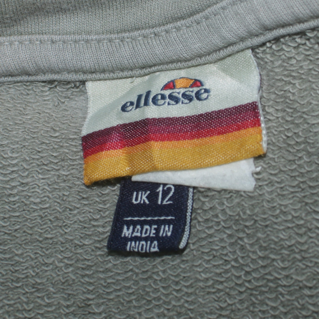 Ellesse Womens Green Pullover Hoodie UK 12 100% Cotton Casual Sweatshirt