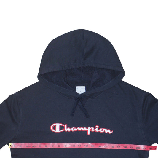 Champion Womens Navy Blue Pullover Hoodie Size L Embroidered Logo