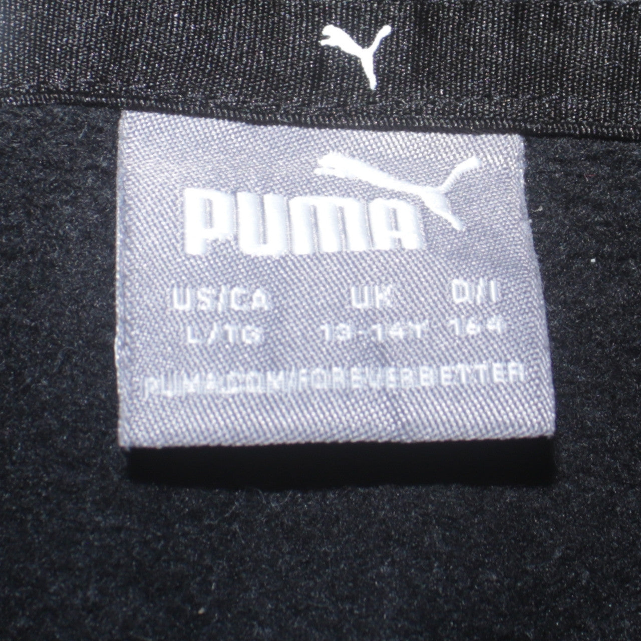 Puma Boys Black Pullover Hoodie 13-14 Years Regular Fit Logo Fleece