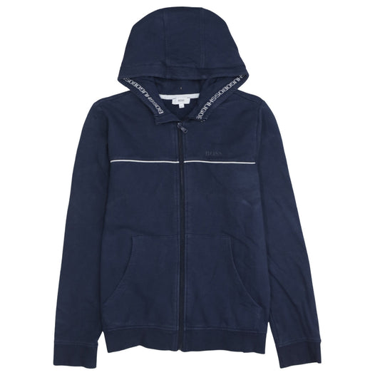 Hugo Boss Boys Blue Full Zip Hoodie Size 14 Years Regular Fit