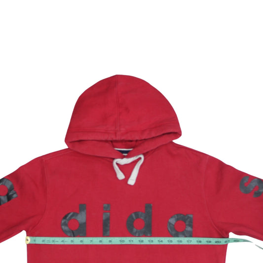 Adidas Mens Red Pullover Hoodie Sweatshirt Size M Graphic Print